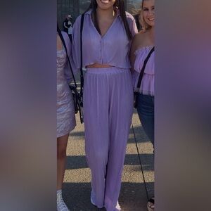 ACOA Purple/Lavender Ribbed Matching Set
